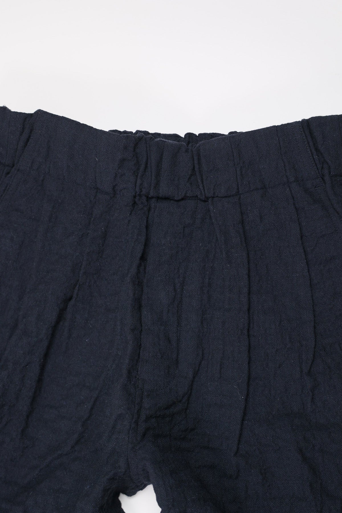 Document - Wool Cotton Tucked Easy Pants - Navy - Canoe Club
