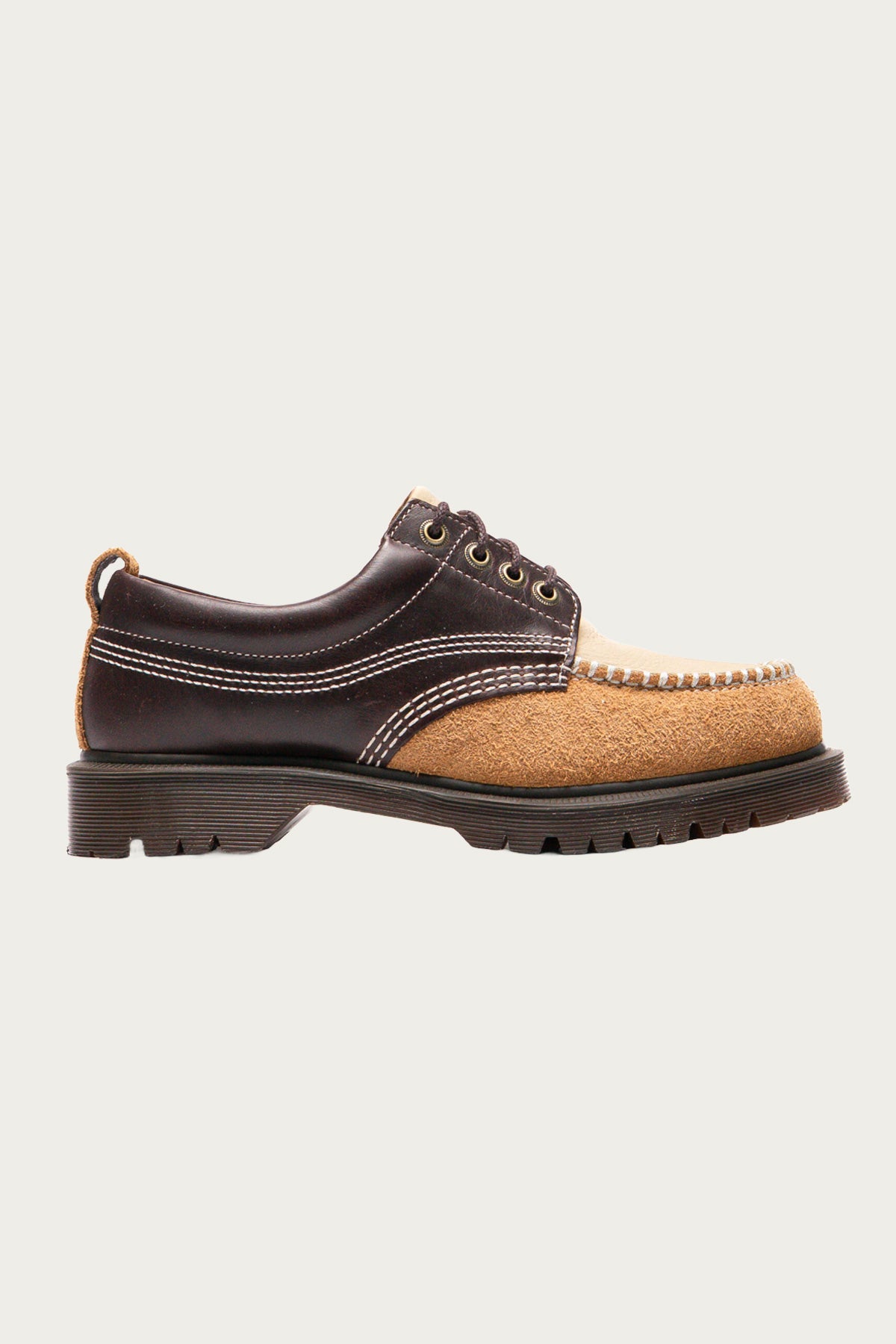 Dr. Martens - Lowell - Kinsley Tumble Buttersoft/Dark Brown Hairy Suede/Light+Tan Desert Brown - Canoe Club