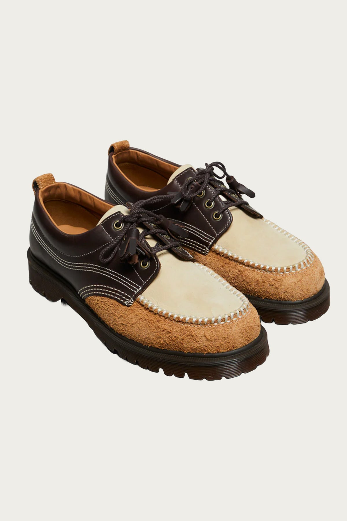 Dr. Martens - Lowell - Kinsley Tumble Buttersoft/Dark Brown Hairy Suede/Light+Tan Desert Brown - Canoe Club