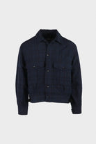 Eastlogue - Battle Dress Jacket - Navy Linen Check - Canoe Club