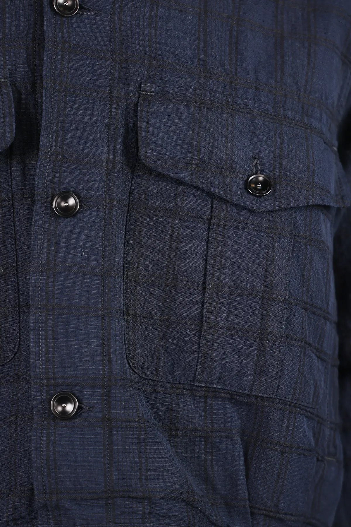 Eastlogue - Battle Dress Jacket - Navy Linen Check - Canoe Club