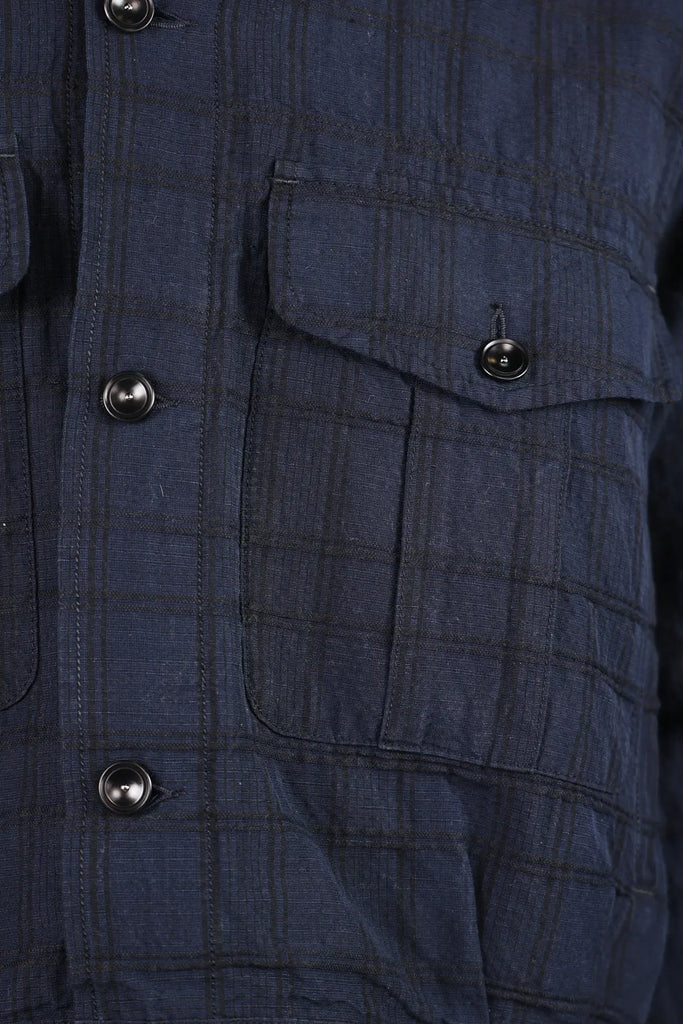 Eastlogue - Battle Dress Jacket - Navy Linen Check - Canoe Club