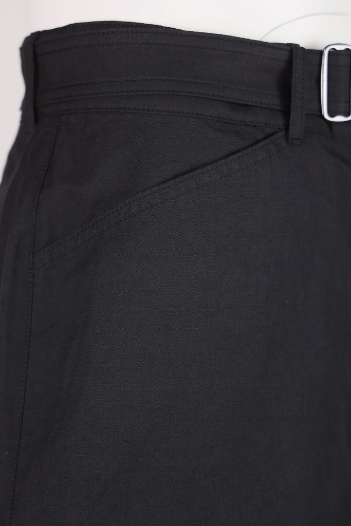 Eastlogue - Belted Shorts - Black Linen - Canoe Club