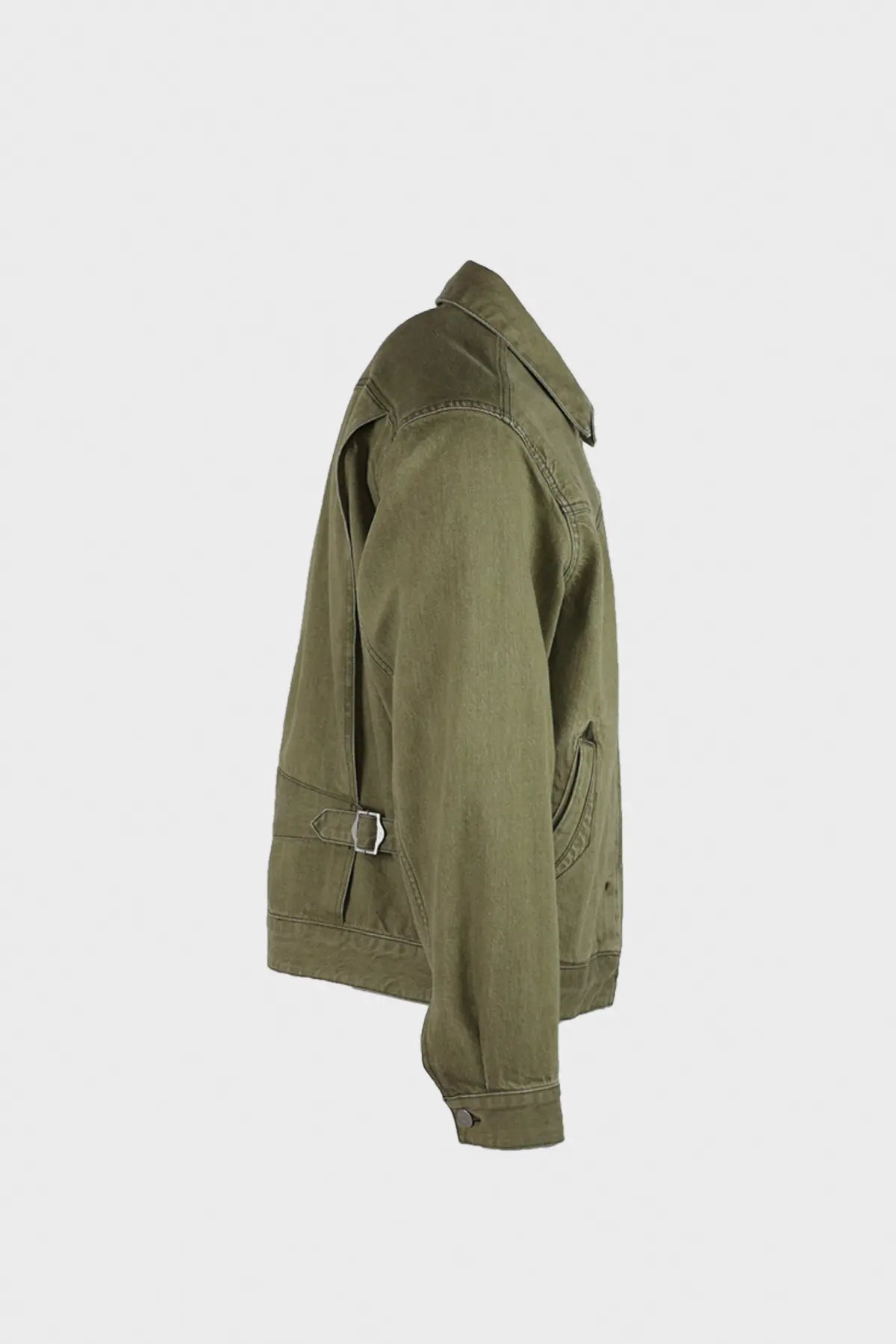 Eastlogue - Western Trucker Jacket - Olive Denim - Canoe Club