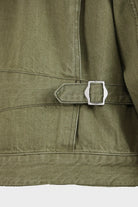 Eastlogue - Western Trucker Jacket - Olive Denim - Canoe Club