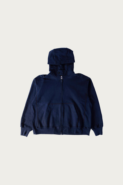 Engineered Garments Workaday Zip Hoodie | Solid Navy Cotton French