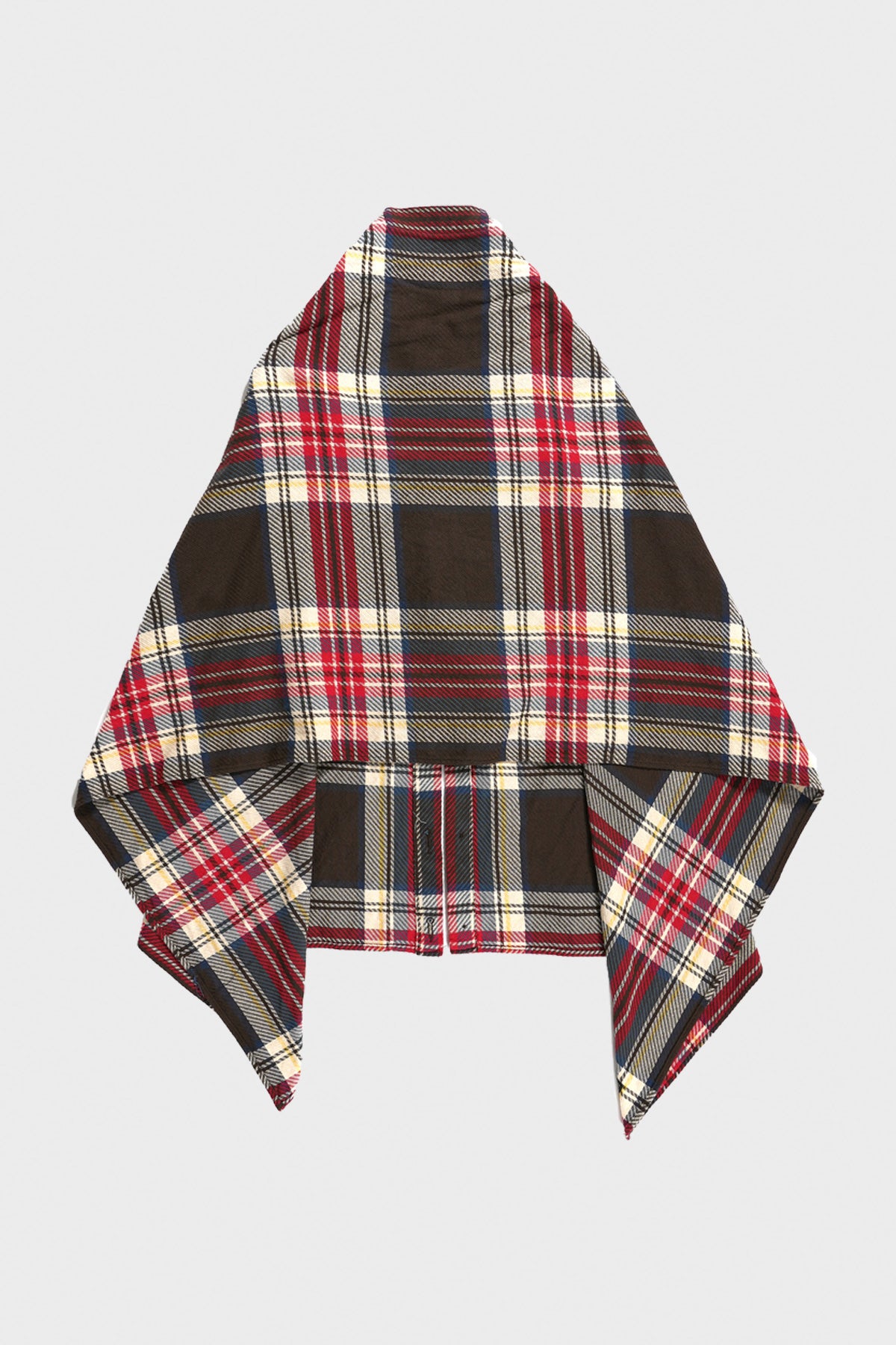 Engineered Garments - Button Shawl - Brown Cotton Heavy Twill Plaid - Canoe Club