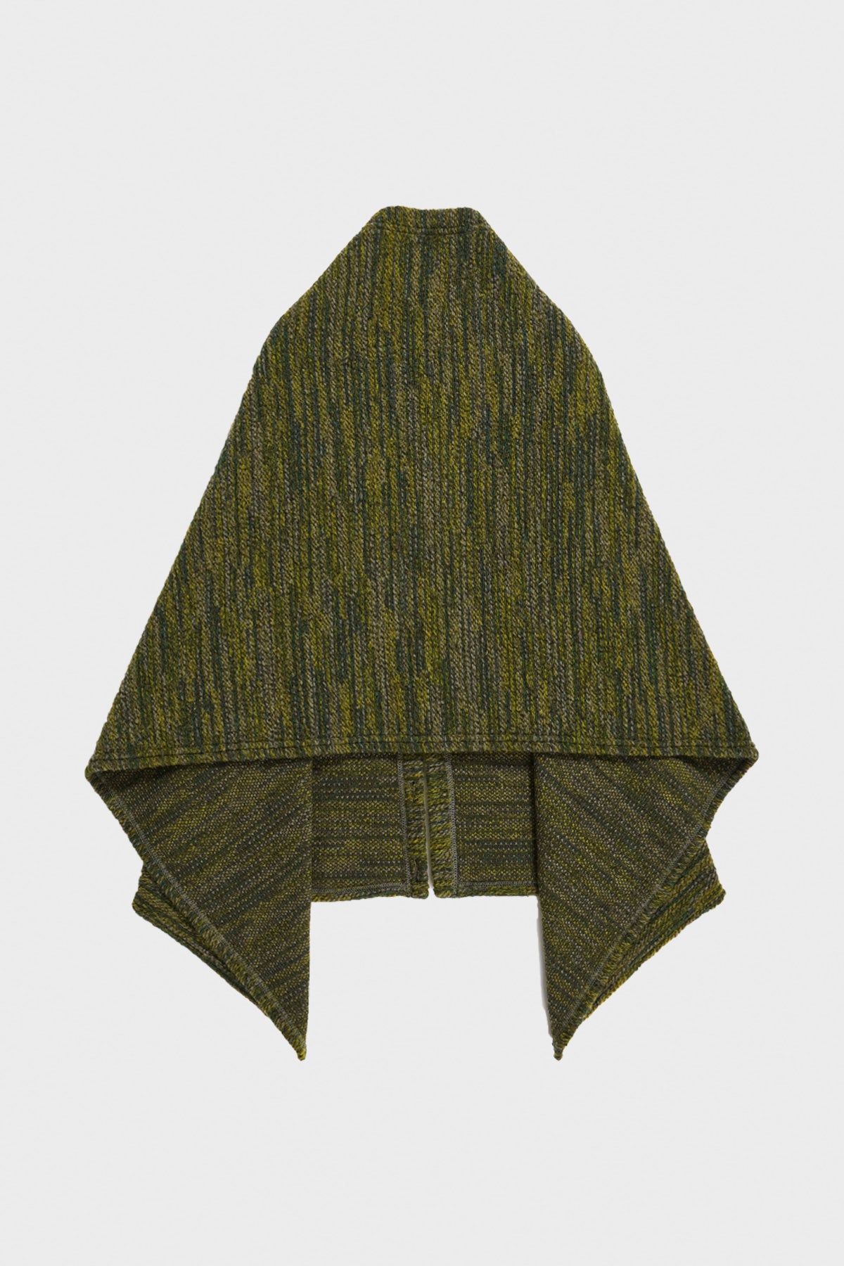 Engineered Garments Button Shawl | Green Poly Wool Melange Knit