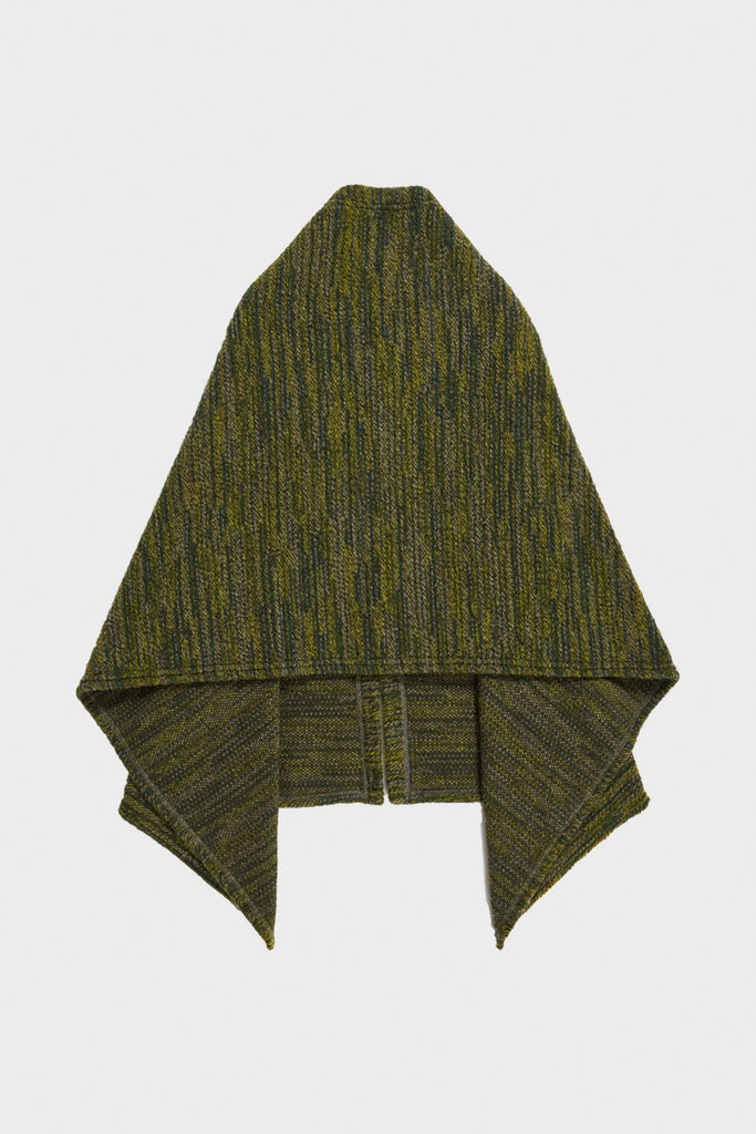 Engineered Garments - Button Shawl - Green Poly Wool Melange Knit - Canoe Club