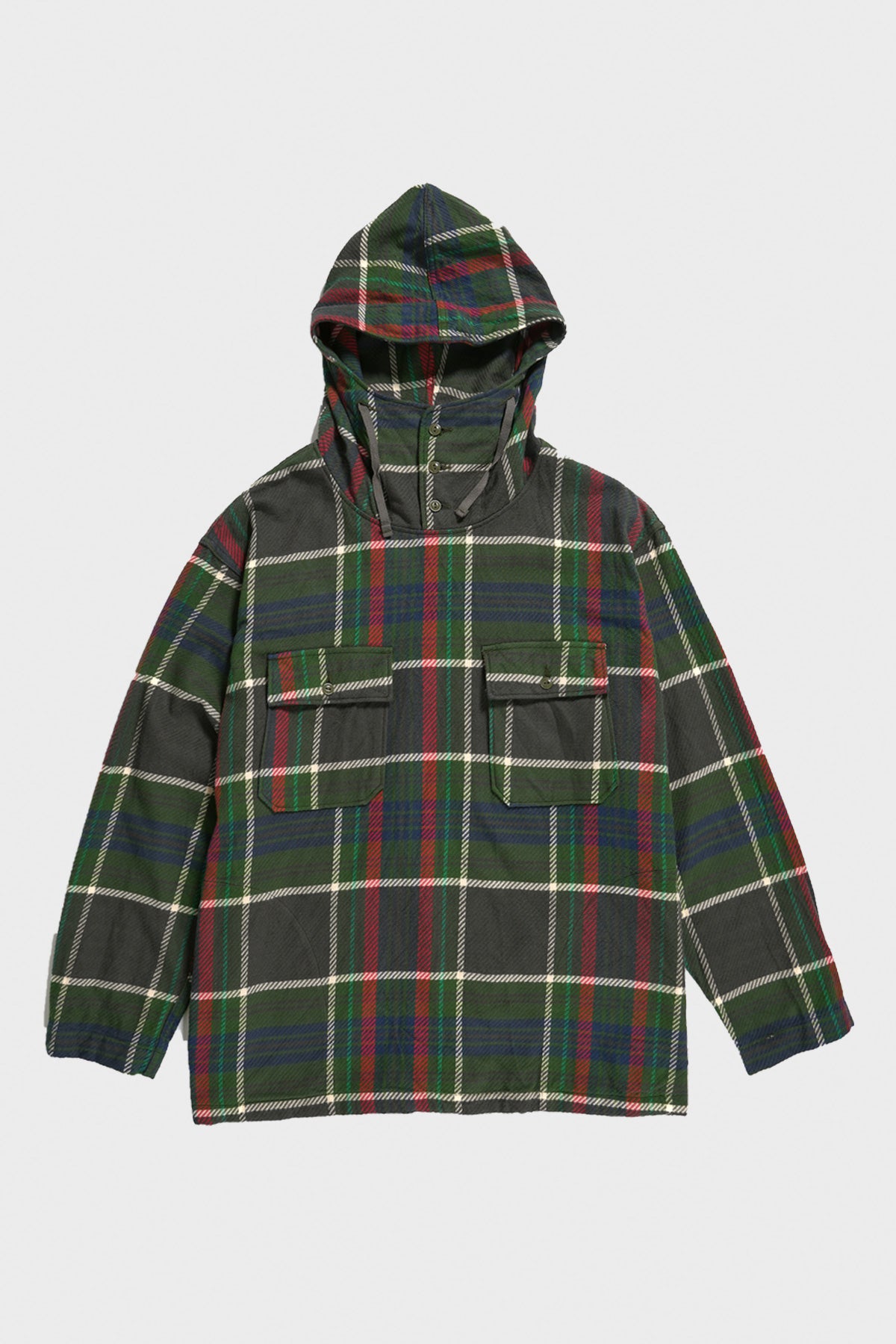 Engineered Garments - Cagoule Shirt - Olive Cotton Heavy Twill Plaid - Canoe Club