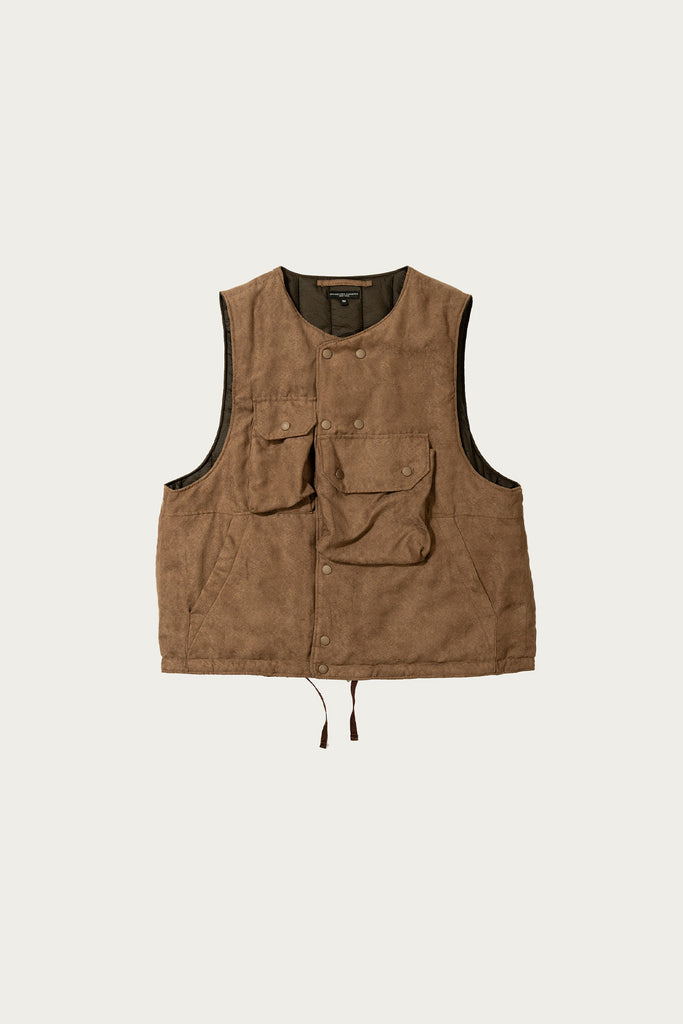 Engineered Garments - Cover Vest - Khaki Polyester Lightweight Fake Suede - Canoe Club