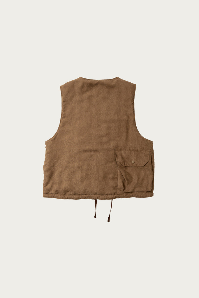 Engineered Garments - Cover Vest - Khaki Polyester Lightweight Fake Suede - Canoe Club