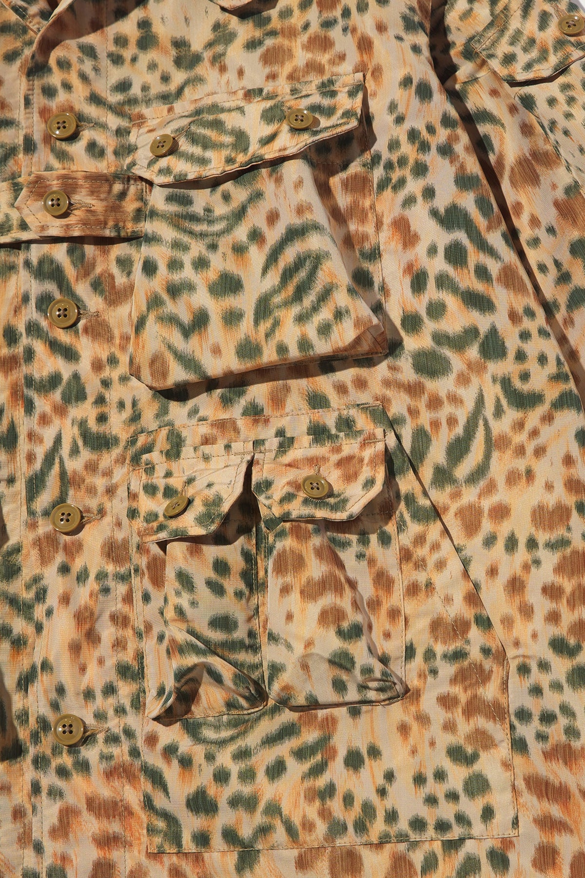 Engineered Garments - Explorer Shirt Jacket - Brown Polyester Leopard - Canoe Club