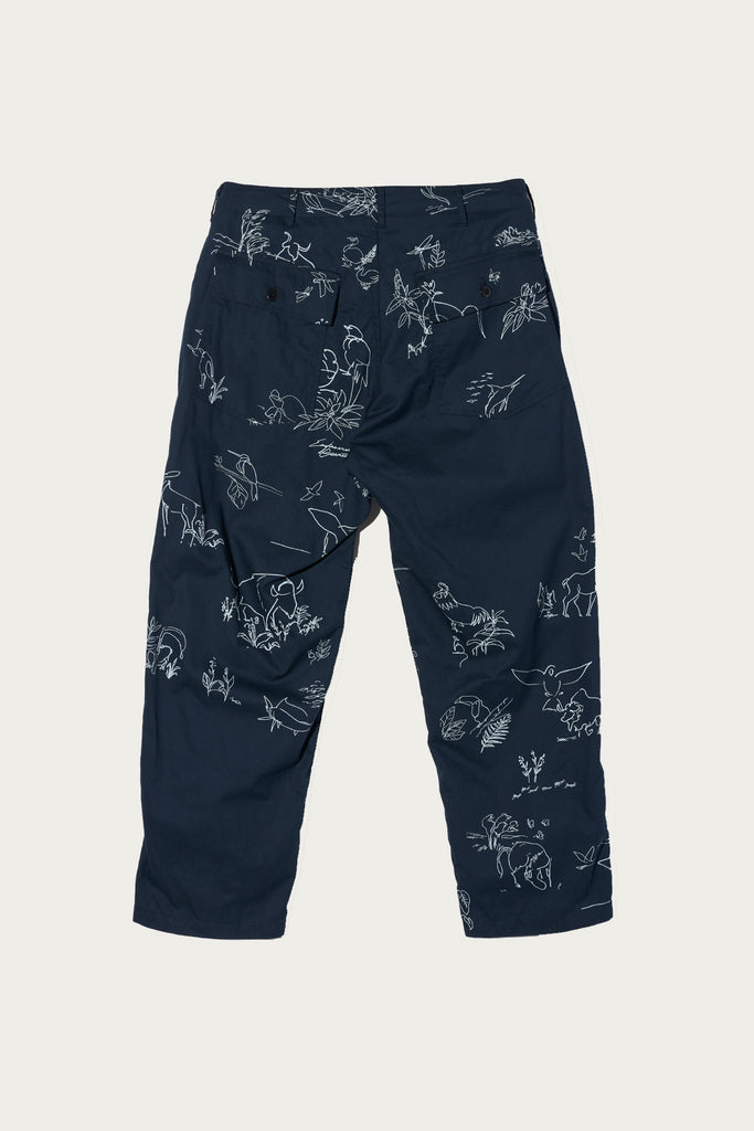 Engineered Garments - Fatigue Pant - Navy Animal Print 6.5oz Natural Twill - Canoe Club