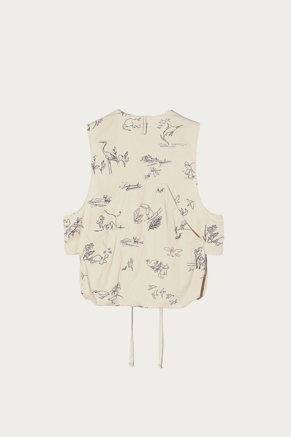 Engineered Garments - Fowl Vest - Natural Animal Print 6.5oz Flat Twill - Canoe Club