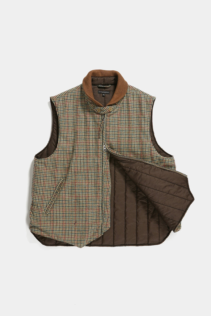 Engineered Garments - LL Vest - Khaki Acrylic Wool Gunclub Check - Canoe Club