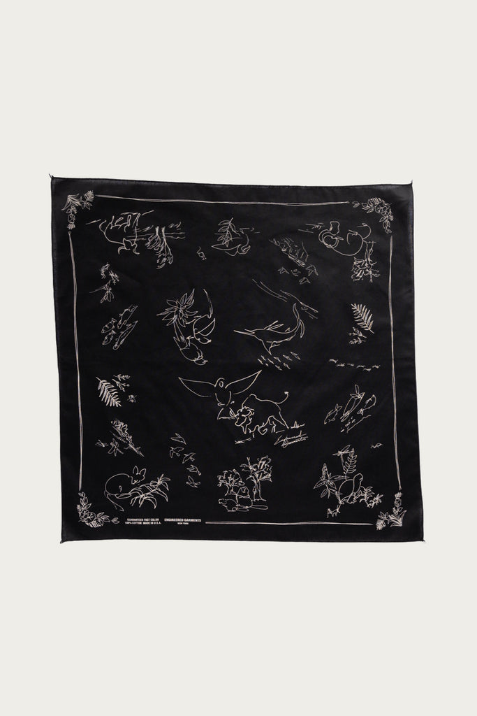 Engineered Garments - Printed Bandana - Black/Animal - Canoe Club