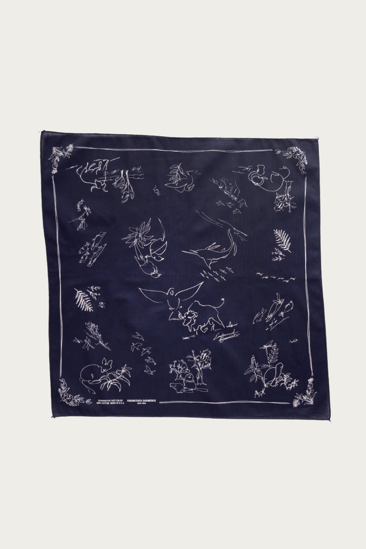 Engineered Garments - Printed Bandana - Navy/Animal - Canoe Club