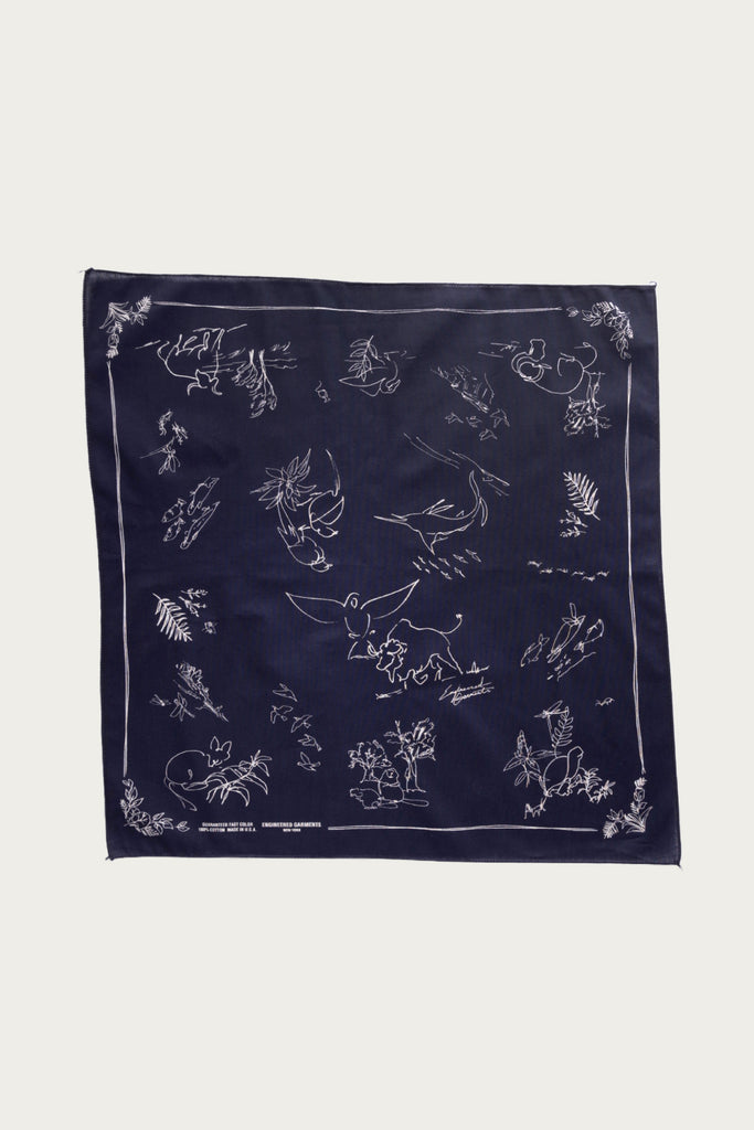 Engineered Garments - Printed Bandana - Navy/Animal - Canoe Club