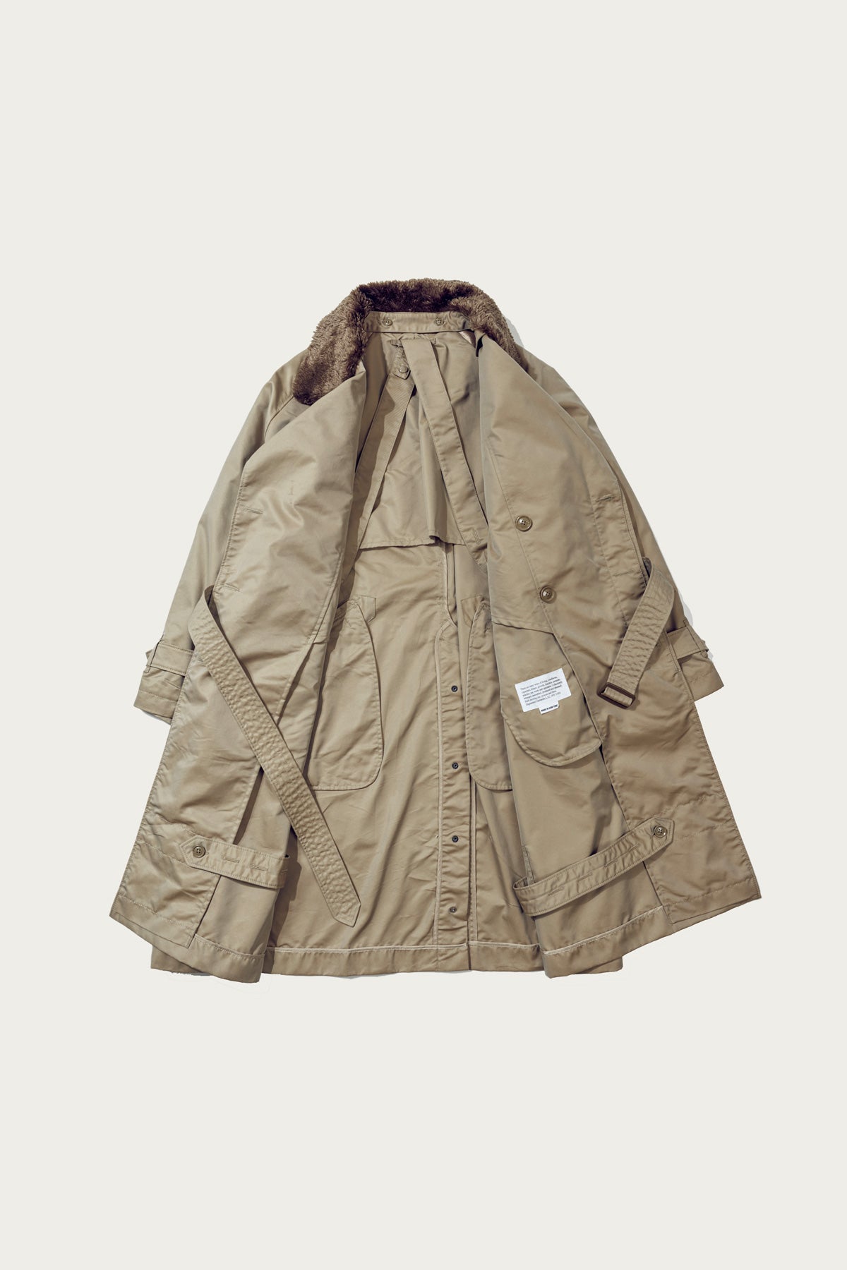 Engineered Garments Storm Coat | Khaki Nylon 3 Layer Cloth | Canoe