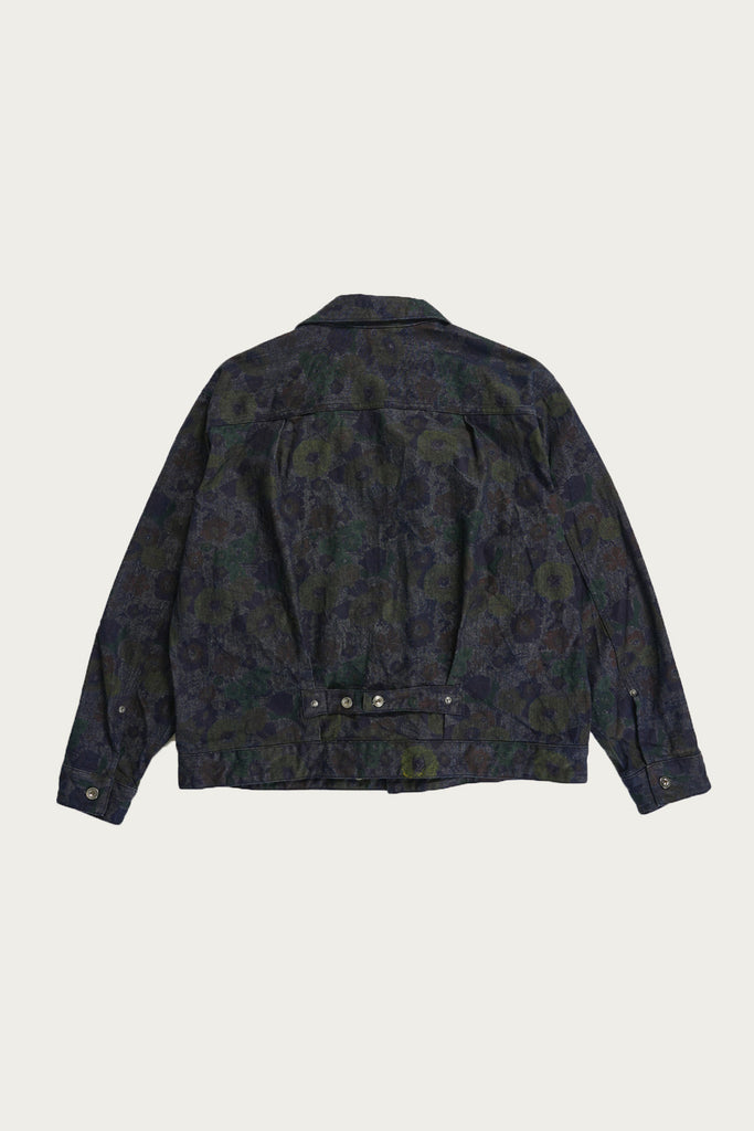 Engineered Garments - Trucker Jacket - Indigo Floral Print Denim - Canoe Club