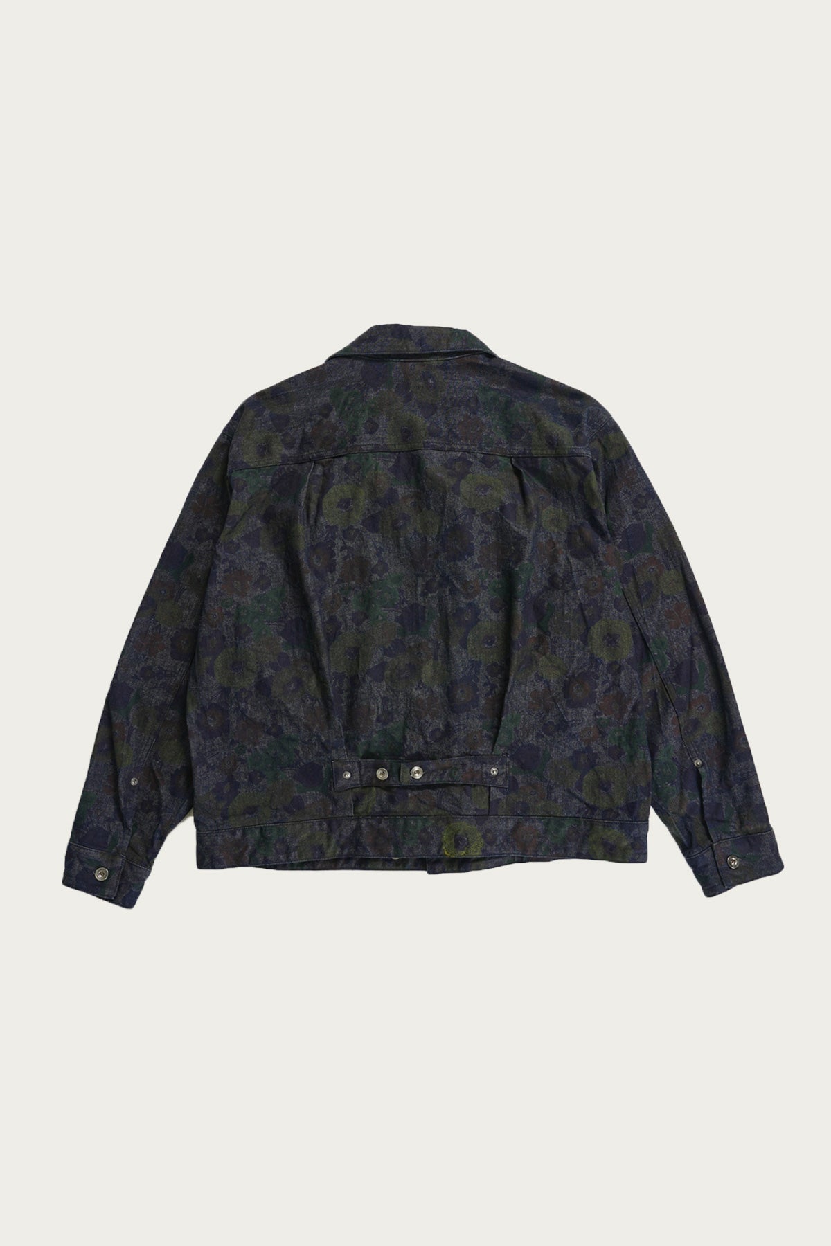 Engineered Garments Trucker Jacket | Indigo Floral Print Denim