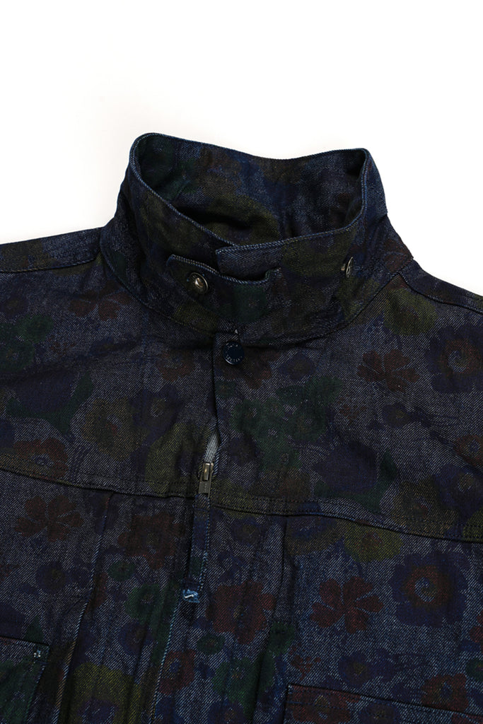 Engineered Garments - Trucker Jacket - Indigo Floral Print Denim - Canoe Club