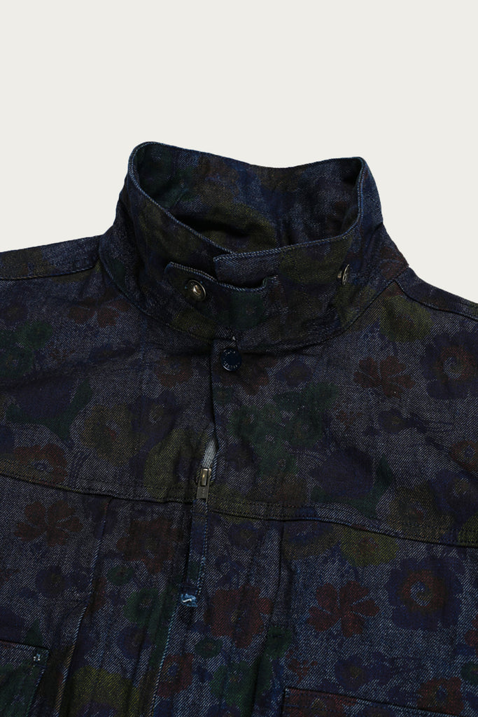 Engineered Garments - Trucker Jacket - Indigo Floral Print Denim - Canoe Club