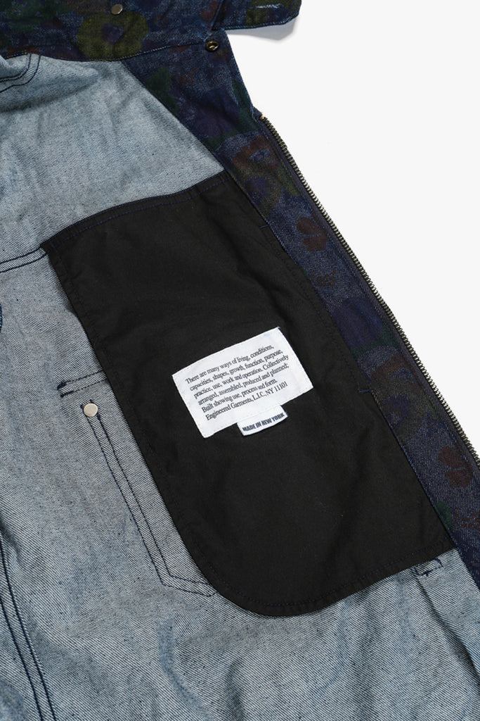 Engineered Garments - Trucker Jacket - Indigo Floral Print Denim - Canoe Club