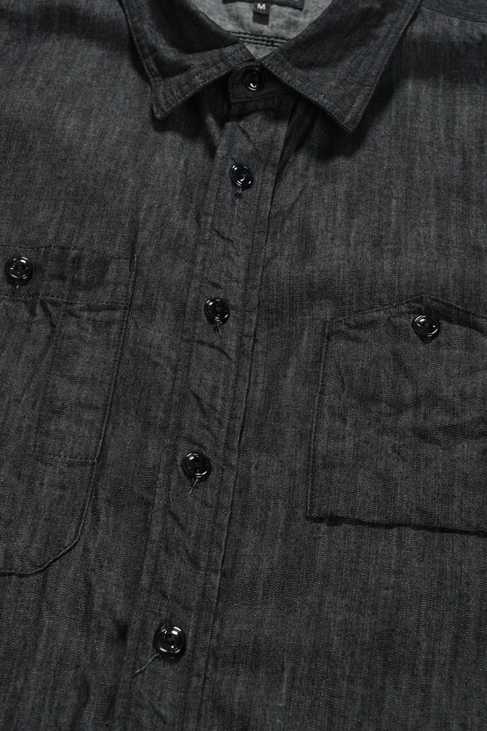 Engineered Garments - Work Shirt - Black Cotton Denim Shirting - Canoe Club