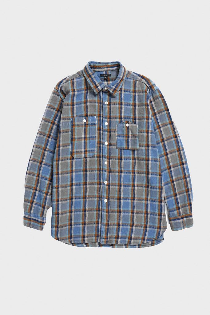 Engineered Garments - Work Shirt - Blue Cotton Heavy Twill Plaid - Canoe Club