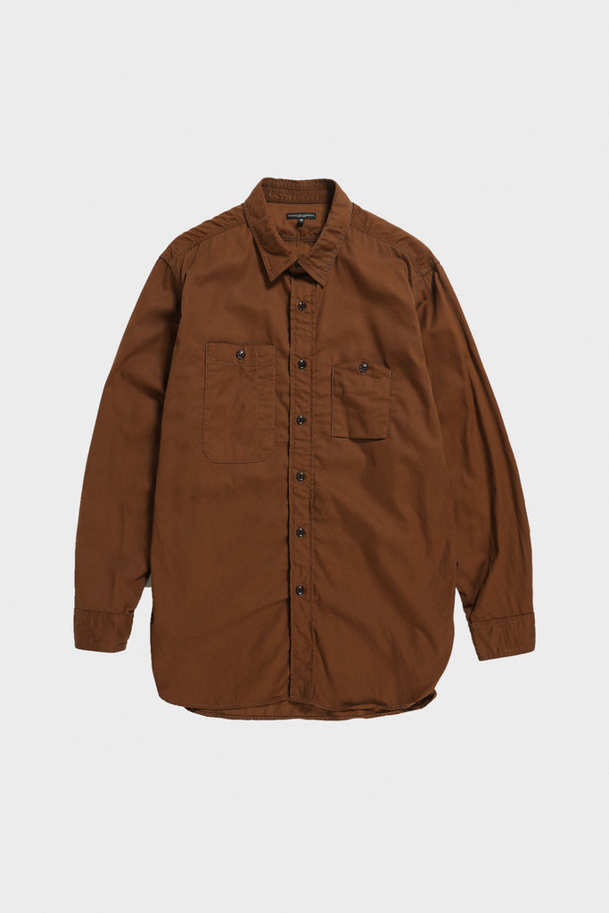 Engineered Garments - Work Shirt - Brown Cotton Micro Sanded Twill - Canoe Club