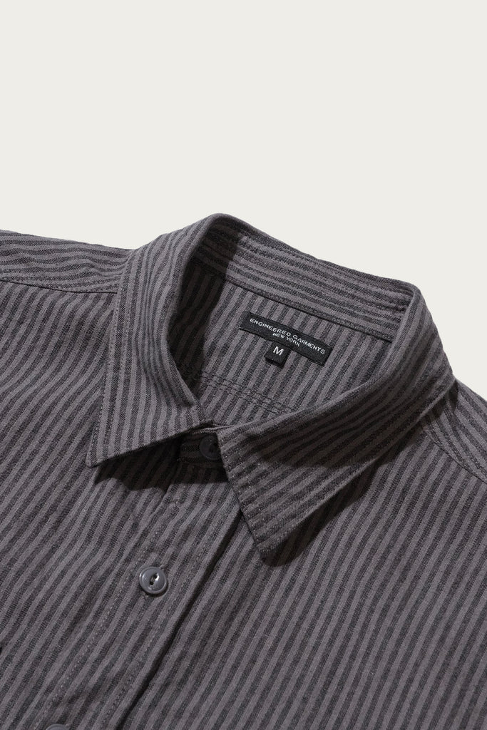 Engineered Garments - Work Shirt - Charcoal/Grey LC Stripe - Canoe Club