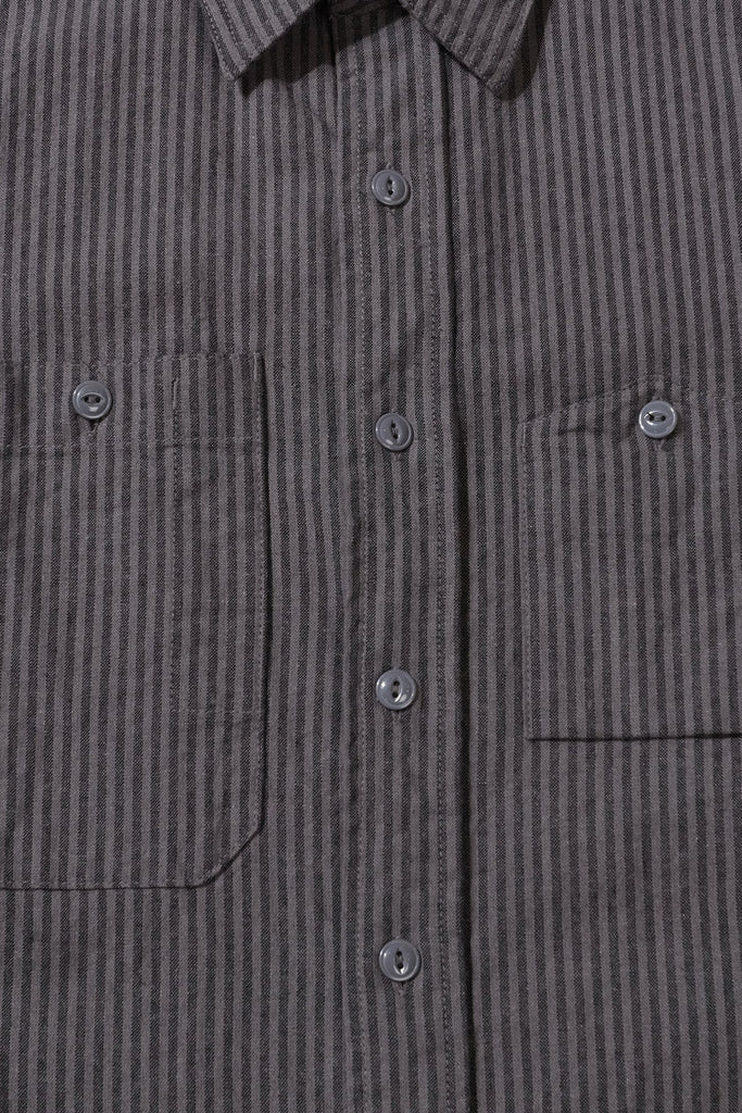 Engineered Garments - Work Shirt - Charcoal/Grey LC Stripe - Canoe Club