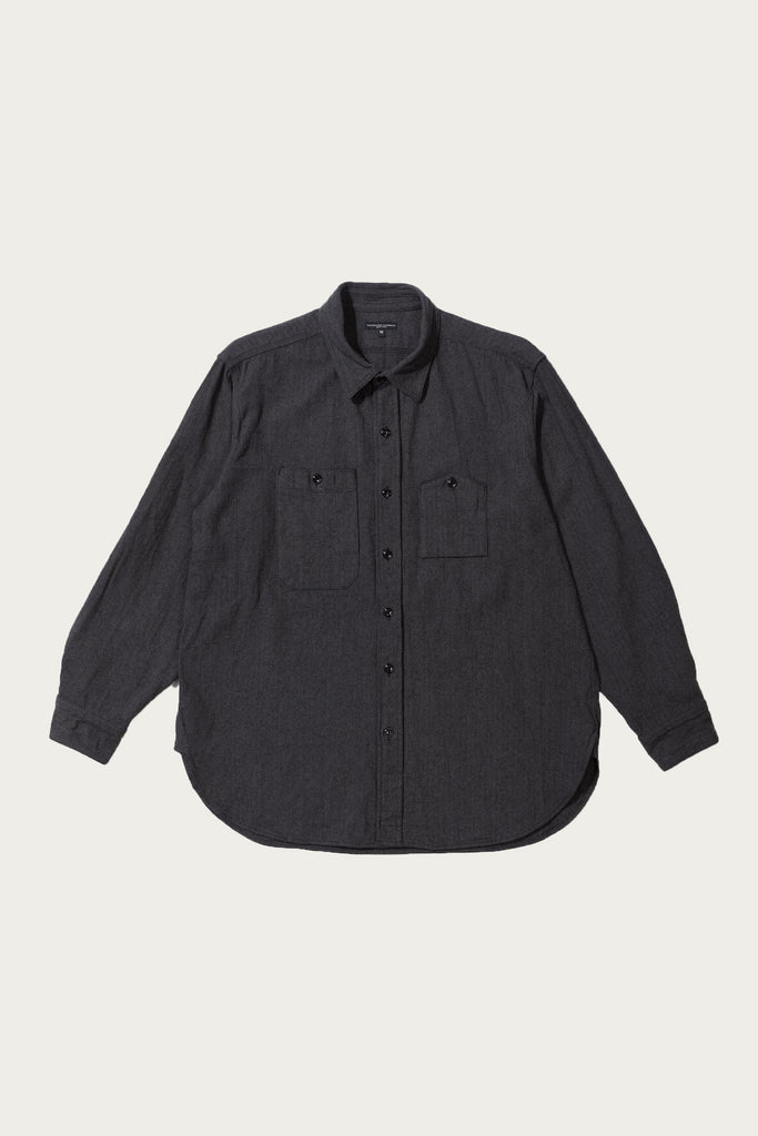 Engineered Garments - Work Shirt - Dk. Grey Cotton Herringbone Flannel - Canoe Club