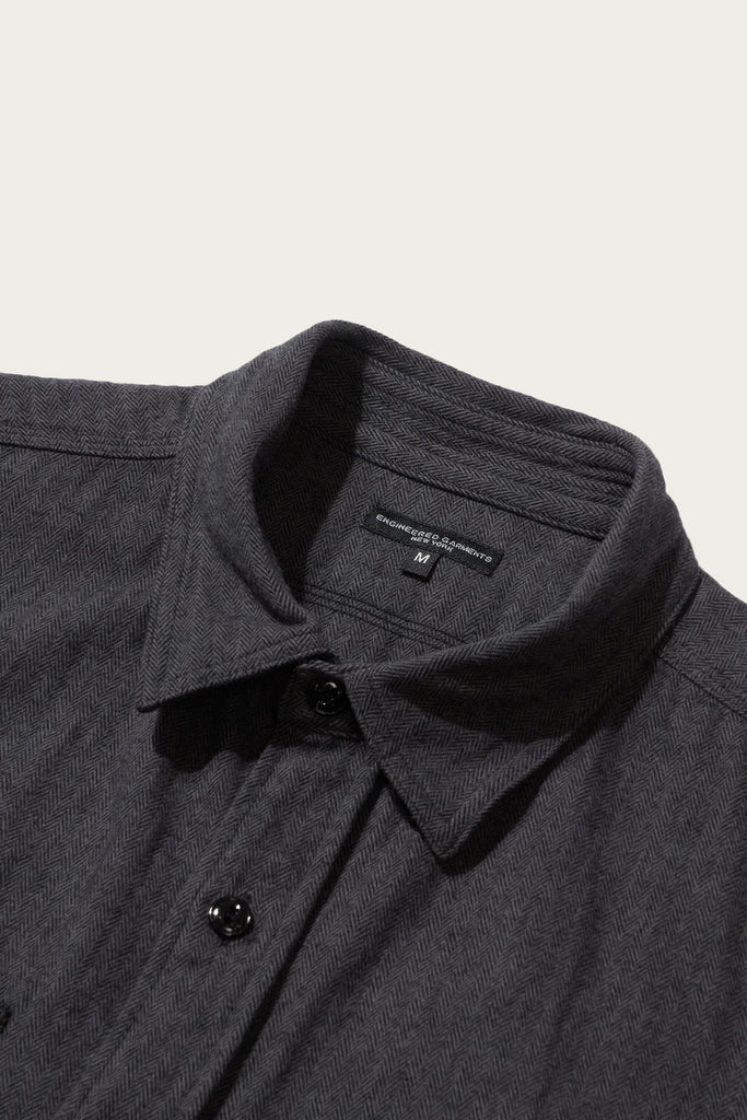 Engineered Garments - Work Shirt - Dk. Grey Cotton Herringbone Flannel - Canoe Club