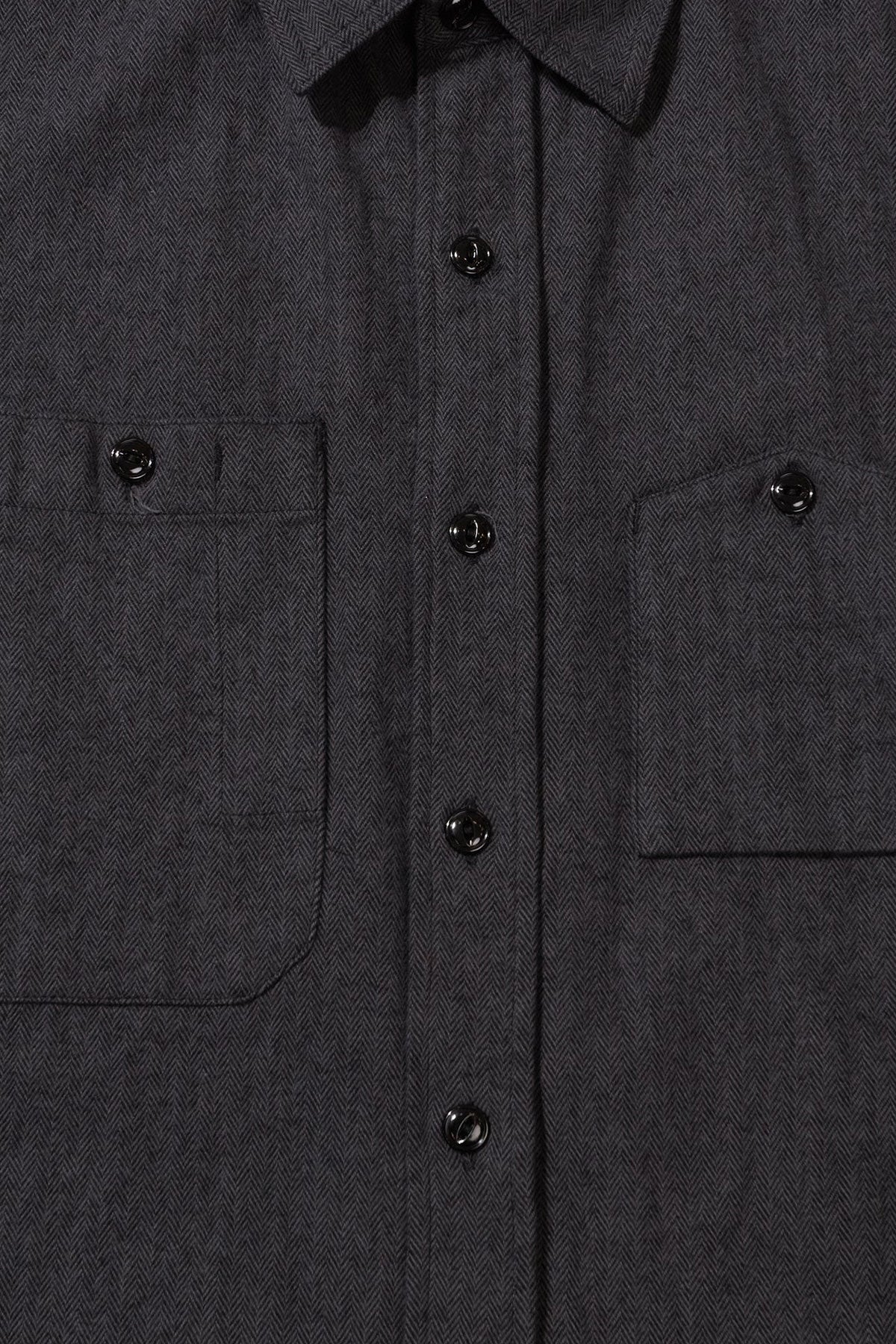 Engineered Garments - Work Shirt - Dk. Grey Cotton Herringbone Flannel - Canoe Club