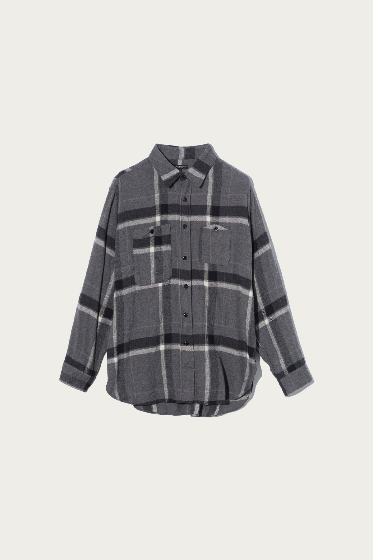 Engineered Garments - Work Shirt - Grey/Black Cotton Brushed Big Plaid - Canoe Club