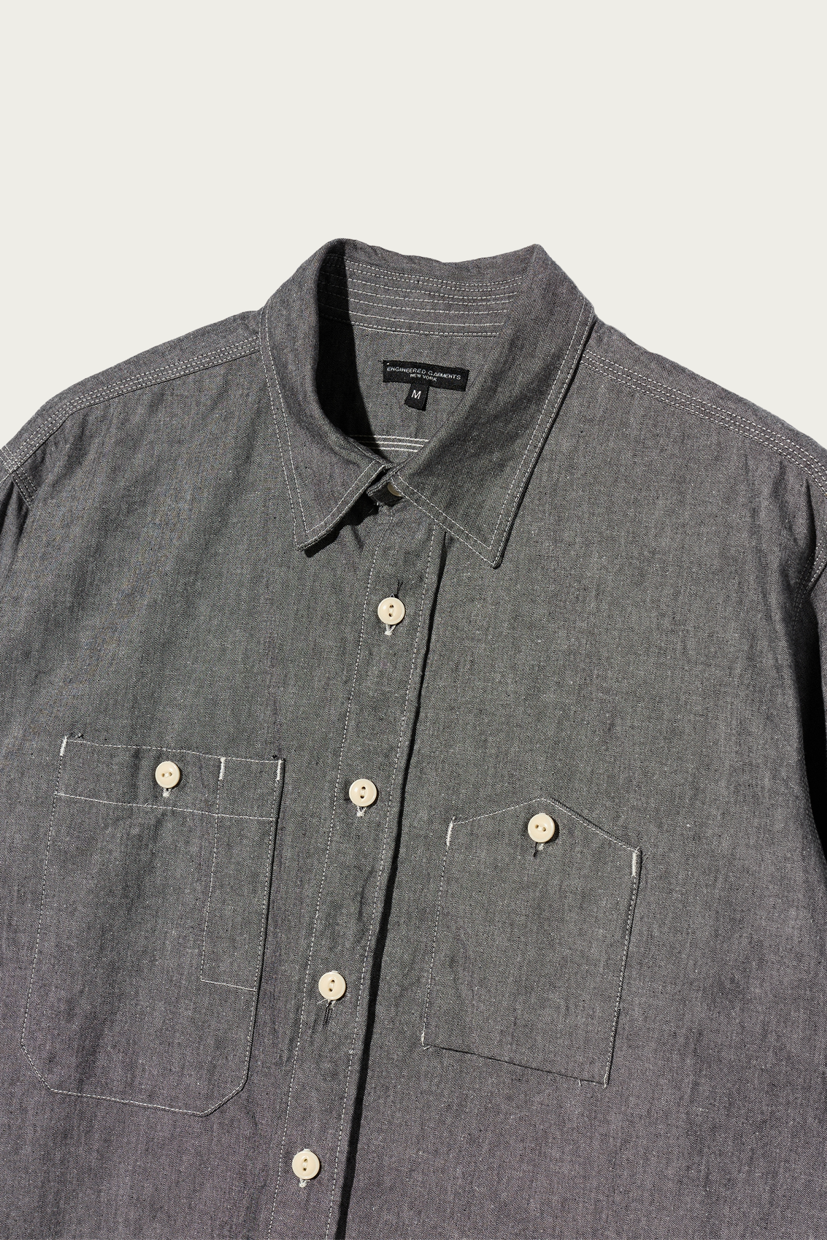 Engineered Garments - Work Shirt - Grey Cotton Chambray - Canoe Club