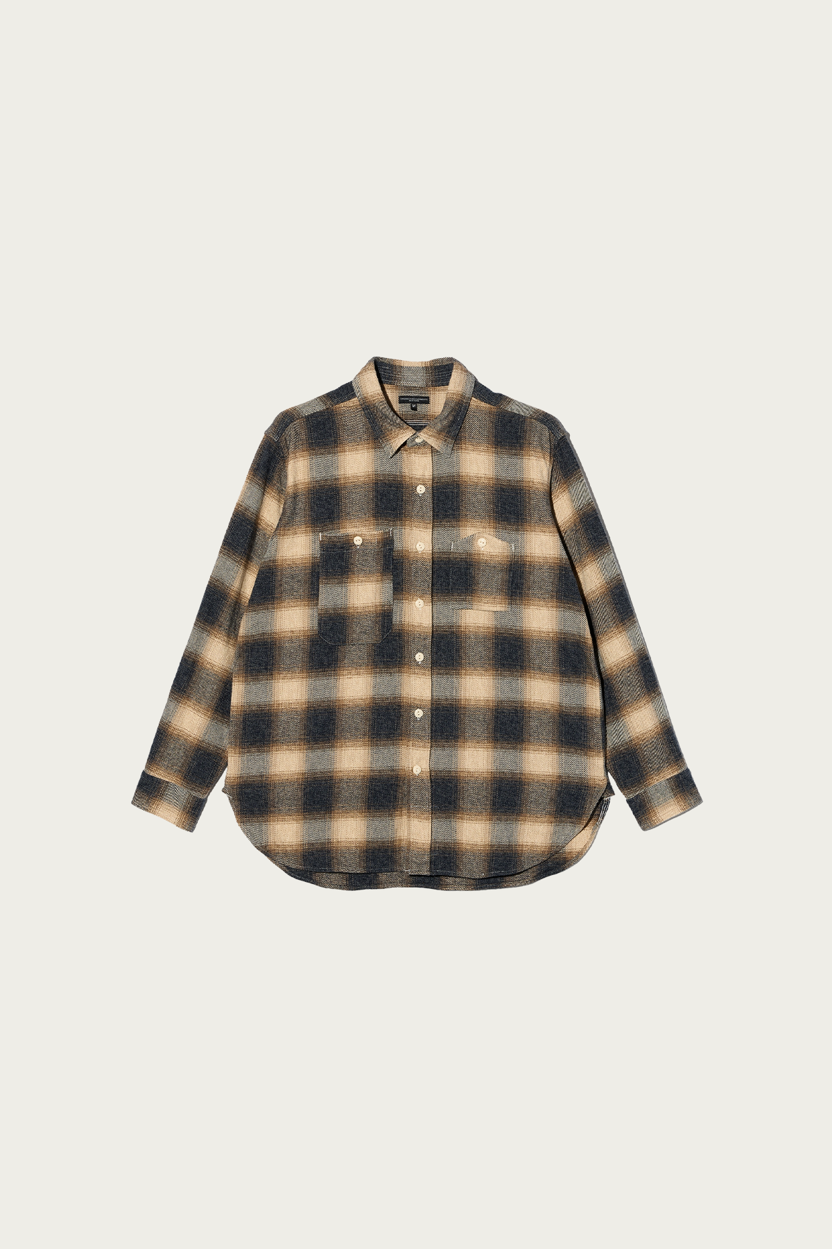 Engineered Garments - Work Shirt - Khaki Cotton Heavy Shadow Plaid Flannel - Canoe Club
