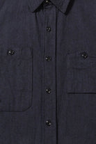 Engineered Garments - Work Shirt - Navy Cotton Herringbone Flannel - Canoe Club