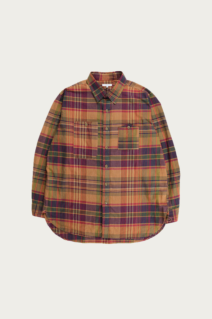 Engineered Garments - Work Shirt - Navy/Khaki Cotton Plaid - Canoe Club