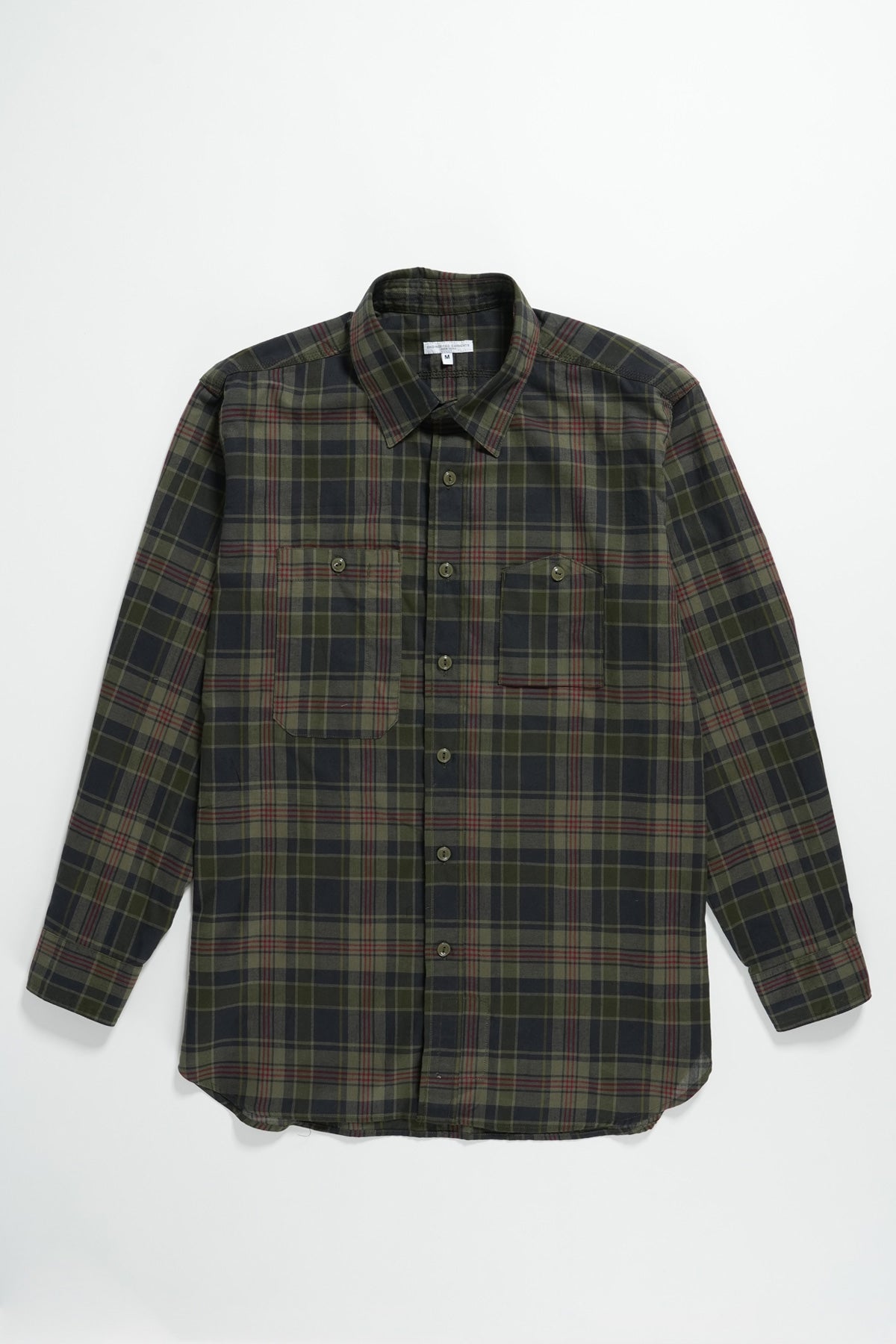 Engineered Garments - Work Shirt - Olive Cotton Dark Madras - Canoe Club