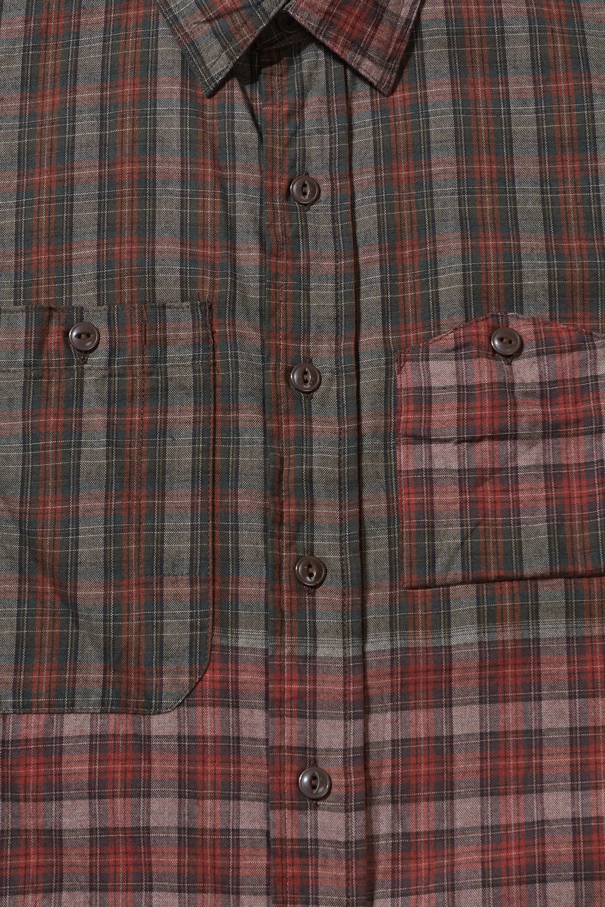Engineered Garments - Work Shirt - Olive/Red Cotton Smoky Plaid - Canoe Club