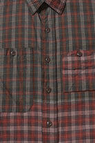 Engineered Garments - Work Shirt - Olive/Red Cotton Smoky Plaid - Canoe Club