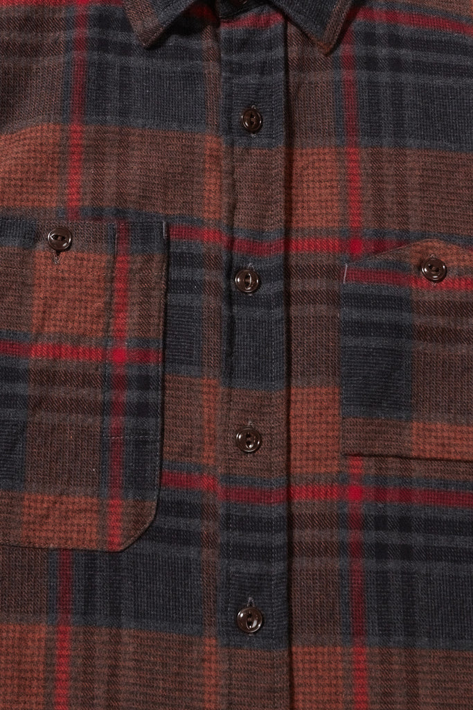 Engineered Garments - Work Shirt - Orange/Red Cotton Plaid Flannel - Canoe Club