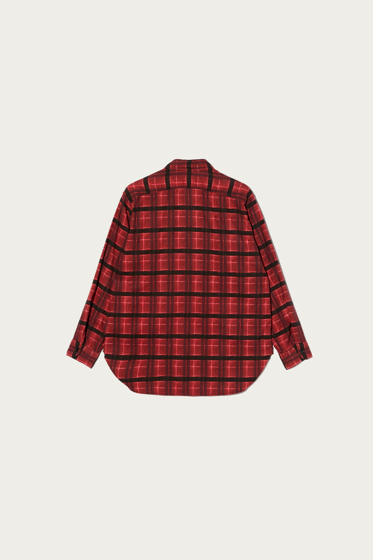 Engineered Garments - Work Shirt - Red/Black Cotton Printed Plaid Flannel - Canoe Club