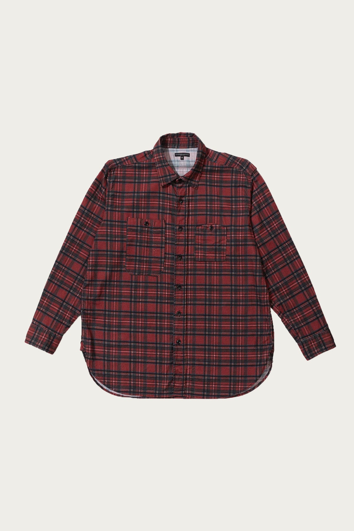 Work Shirt - Red Tartan Check Printed Corduroy