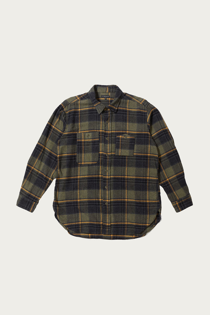 Engineered Garments - Work Shirt - Yellow/Grey Cotton Plaid Flannel - Canoe Club