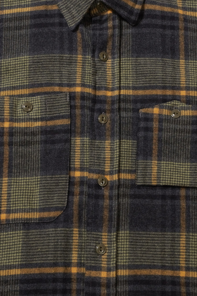 Engineered Garments - Work Shirt - Yellow/Grey Cotton Plaid Flannel - Canoe Club